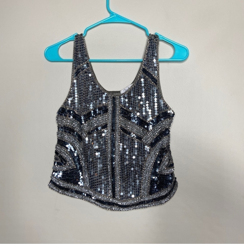 Parker Eliza Sequin Beaded Top XS - Picture 3 of 8